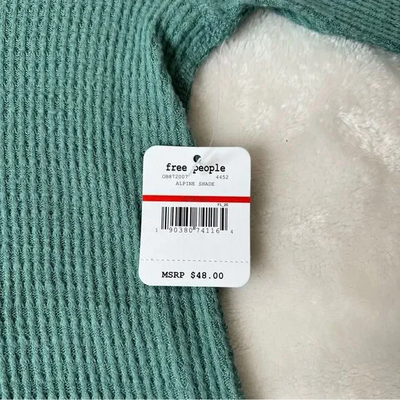 Free People Intimately All You Want Bodysuit waffleknit bodysuit green new xs - Picture 6 of 11